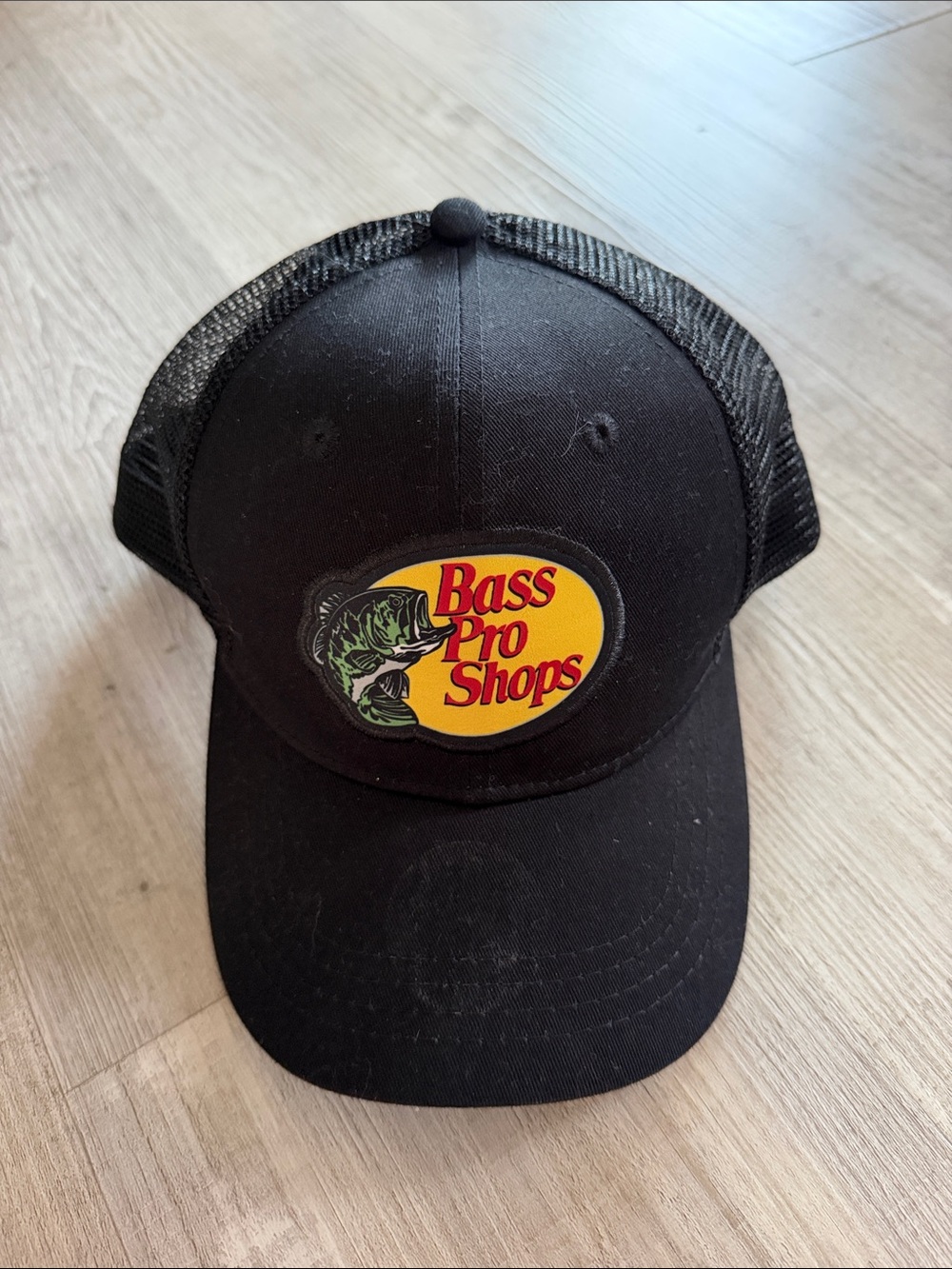 Bass Pro Shops black trucker hat